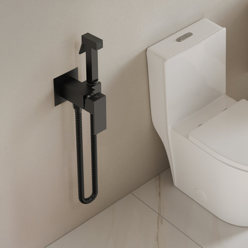 Douchette de toilette carrée multi-usage avec contrôle de la température, Noir mat
