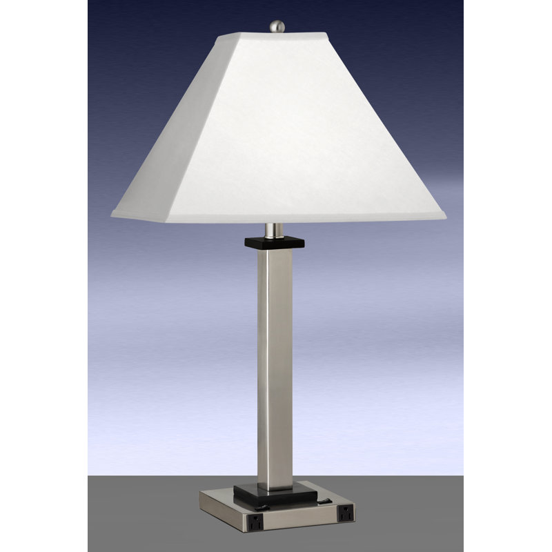 Square Post Metal USB Table Lamp