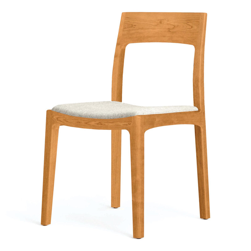 Lisse Dining Upholstered Dining Chair, Natural Cherry, Hemp