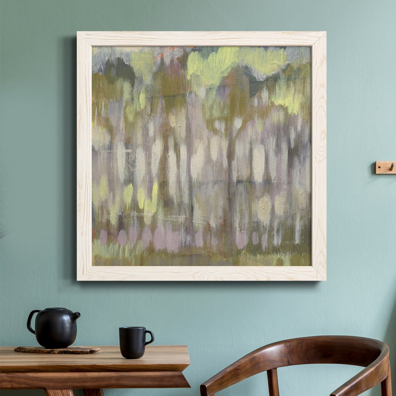 Arbres de vitrail II - Toile encadrée de qualité supérieure - Prêt à être accroché, Cadre blanc, H 17 po x l 17 po x P 1,5 po