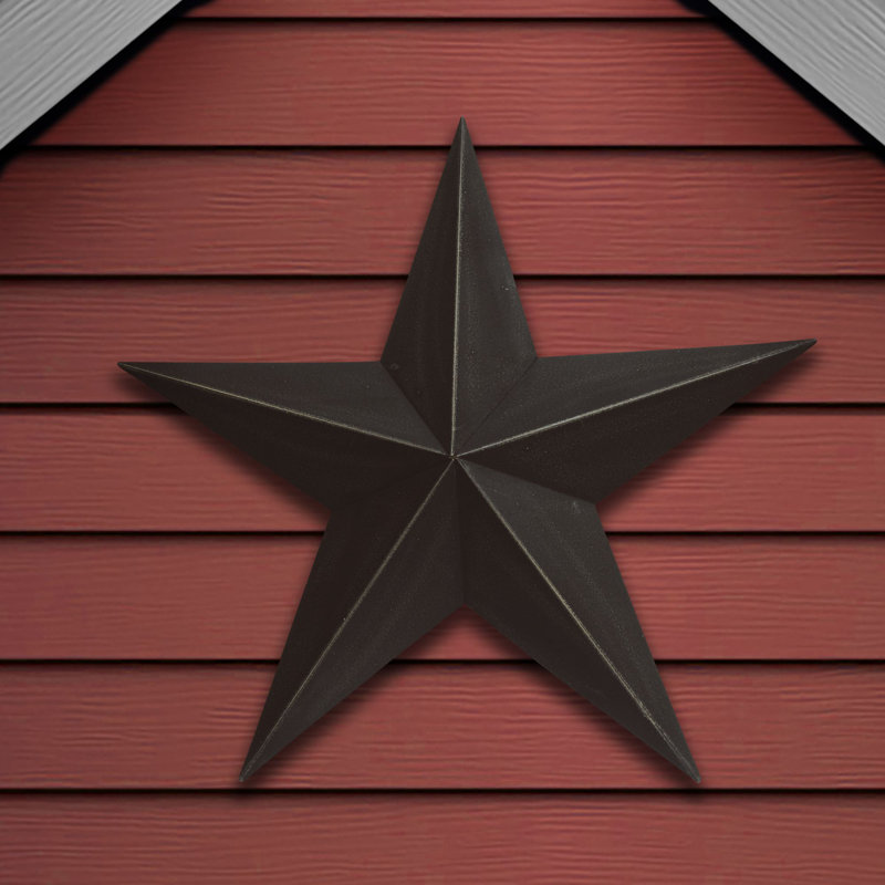Décoration murale étoile Barn, Noir, H 18 po x l 18 po x P 2 po