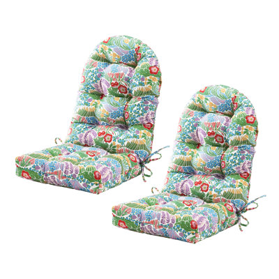Coussin de chaise d'extérieur Adirondack pour meubles de patio, siège épais capitonné et dossier rond à haut dossier, 21 po x 4 po, floral