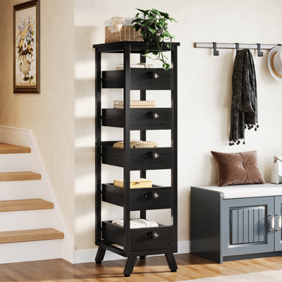 Commode de rangement noire 5 tiroirs