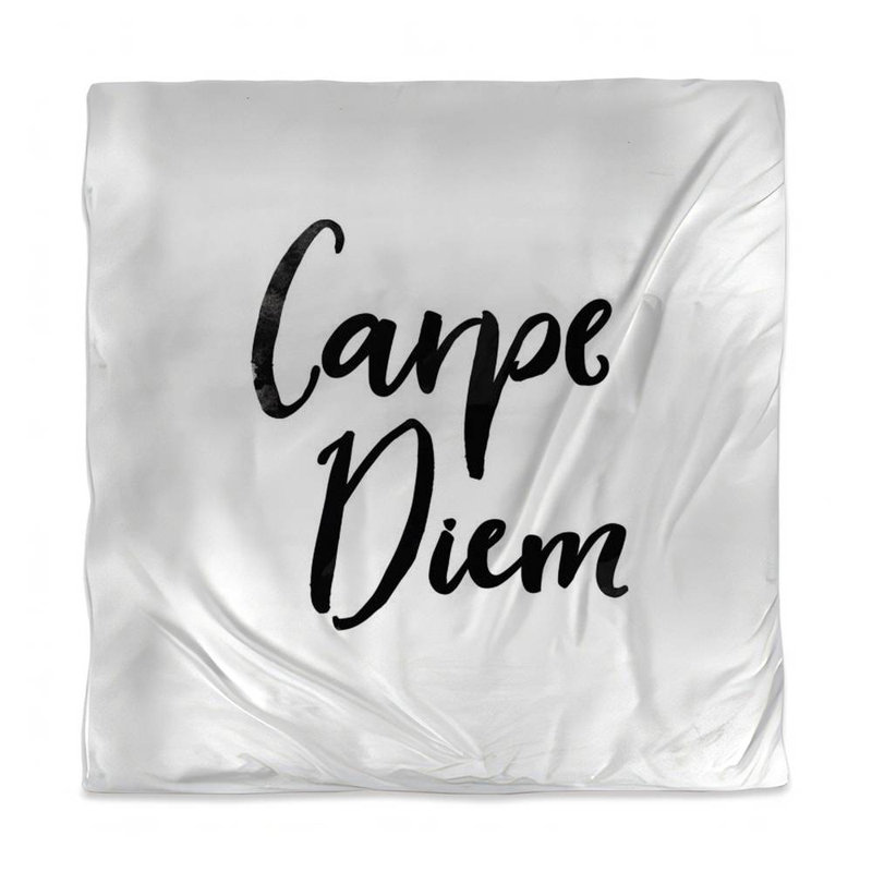 Housse de couette blanche Carpe Diem Quotes