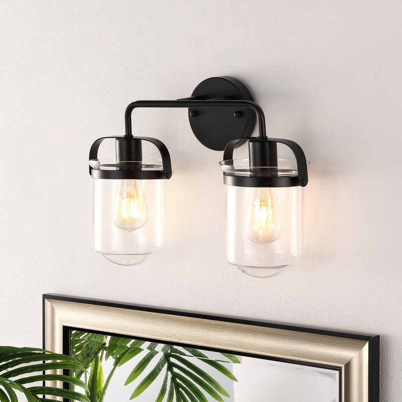 Éclairage pour salle de bain 2 lumières en verre
