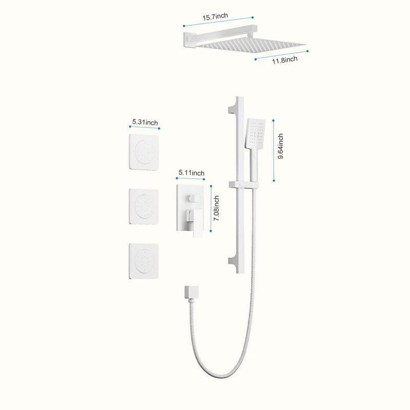 Système de douche complet avec valve brute