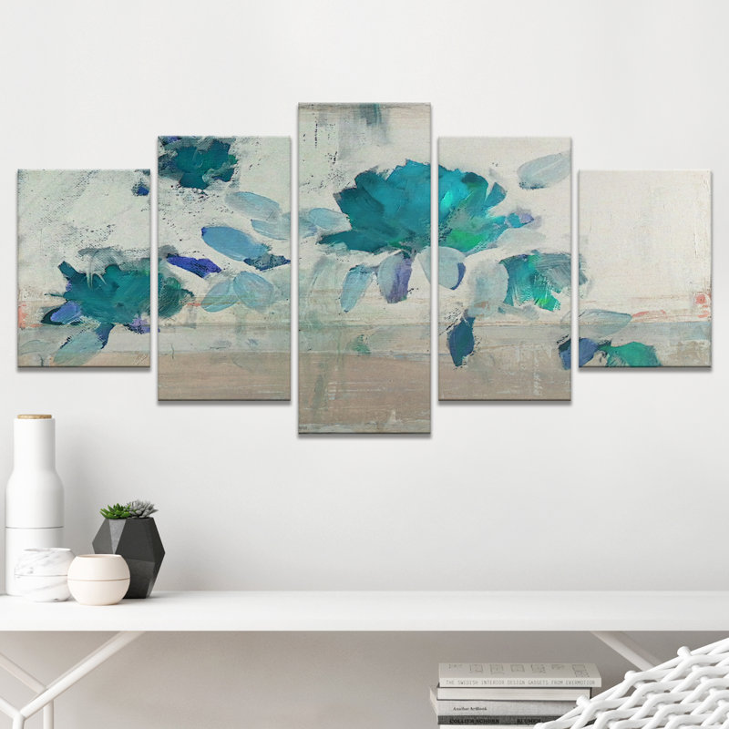Reproduction d’art graphique sur toile tendue, "Painted Petals IV-B" par Tristan Scott