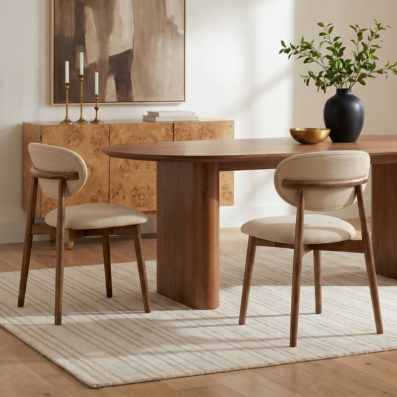 Chaise de salle à manger rembourrée Sloan, ensemble de 2, vert, Beige