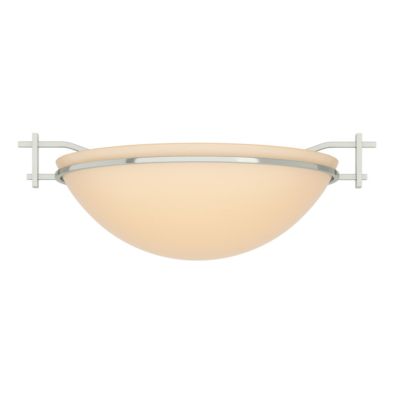 Moonband Semi Flush Mount, Sand, Sterling, 4.5" H x 11.4" W x 11.4" D