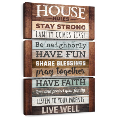 Plaque murale Kema Inspirational House Rules
