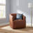  Top Grain Genuine Leather Swivel Barrel Chair-742201557