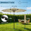 Parasol de patio 9 pi, 8 baleines robustes, avec lumières-932759599