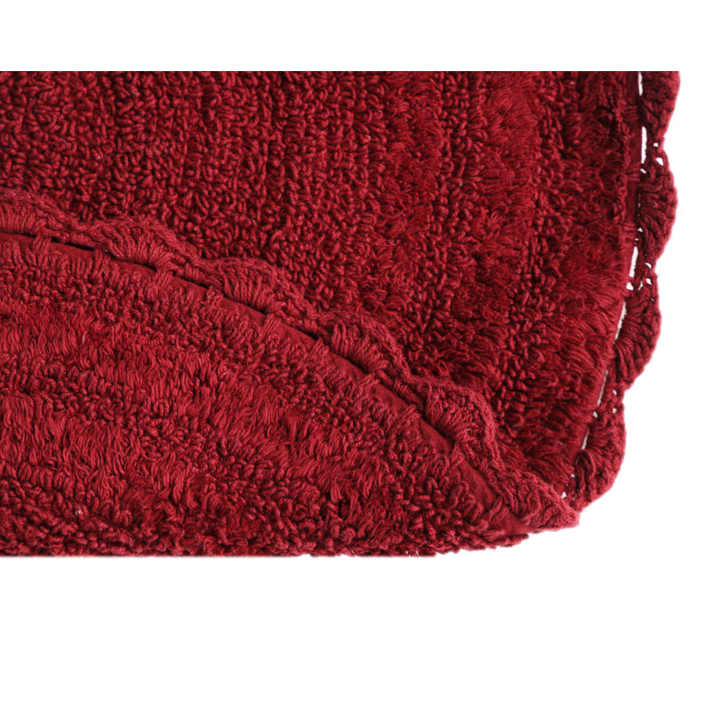 Tapis pour salle de bain 100% coton, Rouge