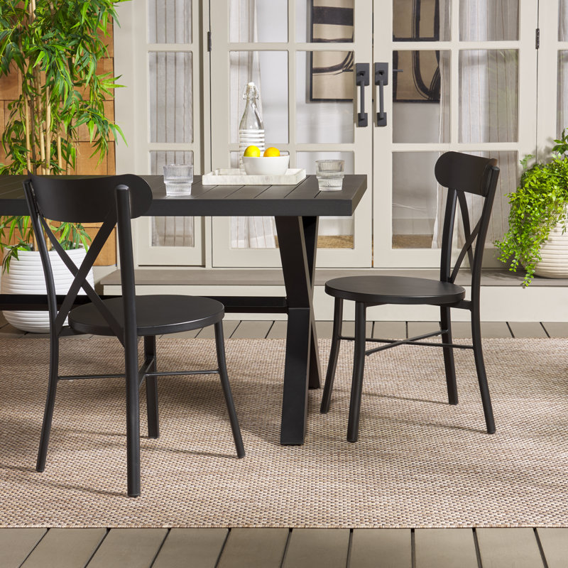 Outdoor Dining Side Chair, Black