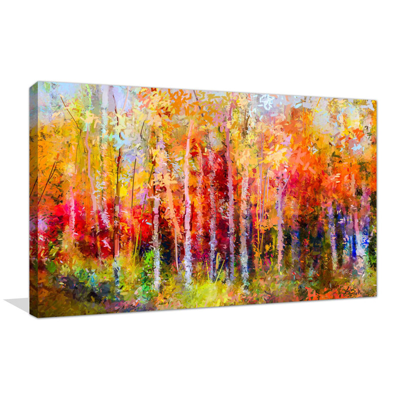 Birch Colors - Impression sur toile tendue, H 18 po x l 30 po x P 1 po