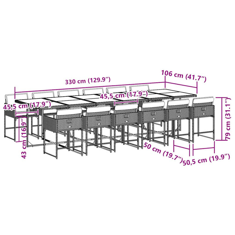 Patio Dining Set with, Grey, Grey