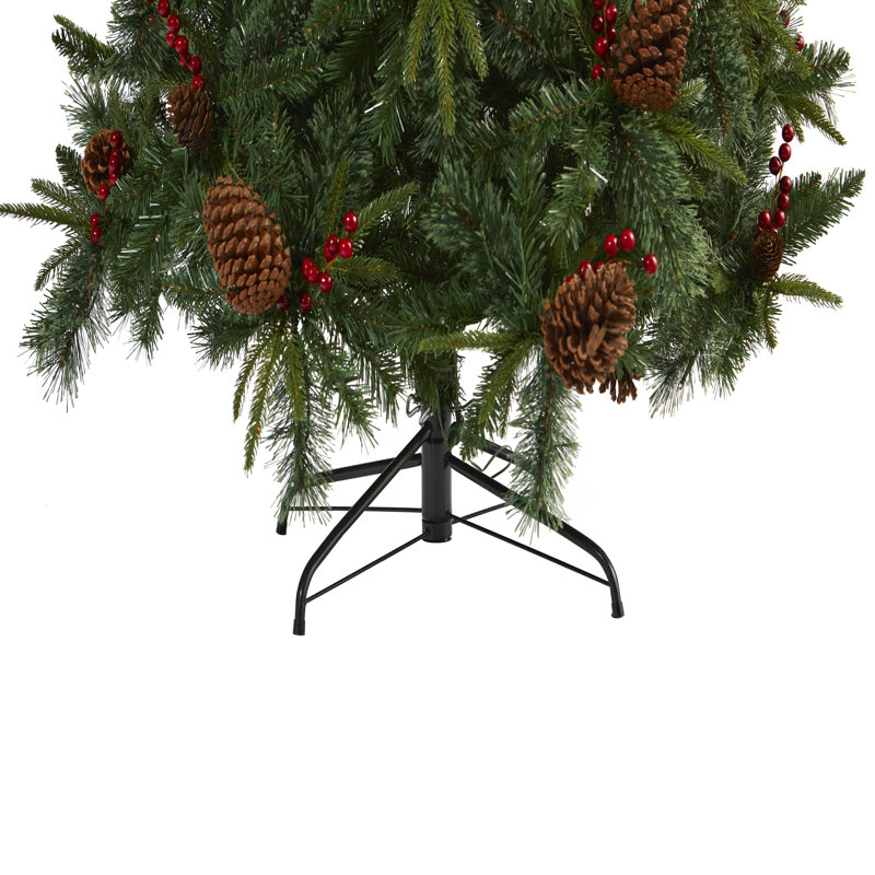 Lighted Artificial Christmas Tree, 7.5' H