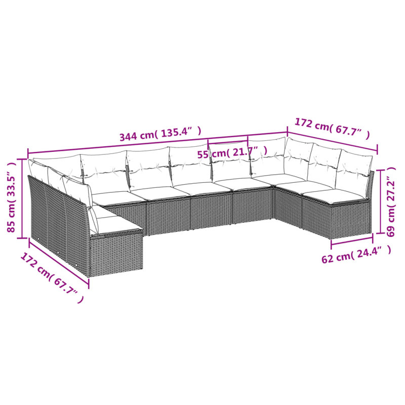 Mobilier de jardin d'extérieur noir