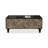 47.24" Black Solid Wood Rectangular Coffee Table