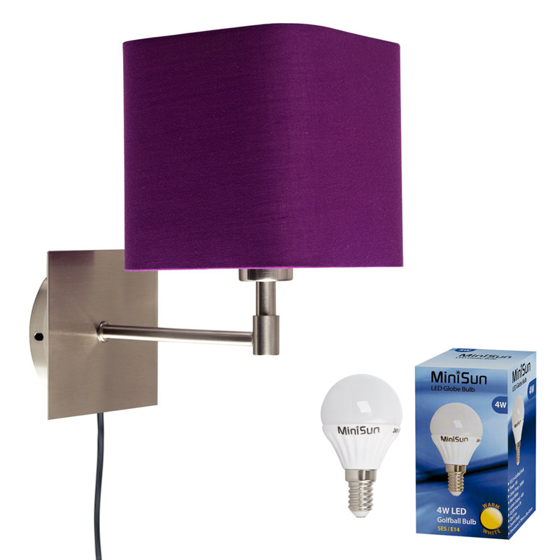 Alsfeld Plug-in Armed Sconce, Yes, Purple