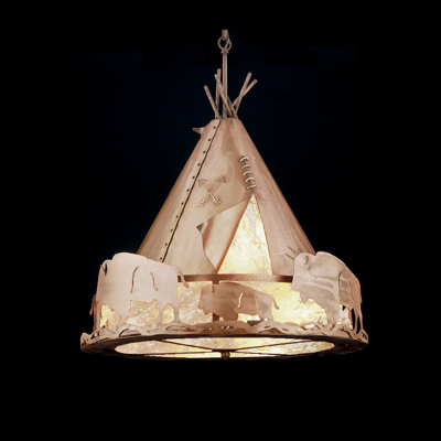 Teepee WBuffalo 4 - Light Unique/Statement Cone Pendant