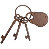 Cast Iron Keys with Padlock