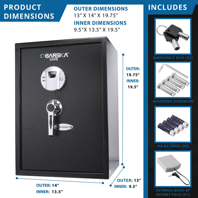 1.45 CUBIC FT BIOMETRIC SECUIRTY SAFE