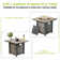 Square Propane Smokeless Fire Pit Table with Hidden Fuel Tank
