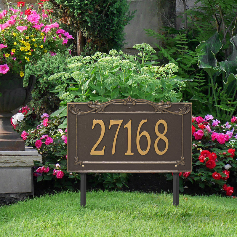 Plaque d'adresse sur 1 ligne Signature Series, Oui, Bronze, Doré