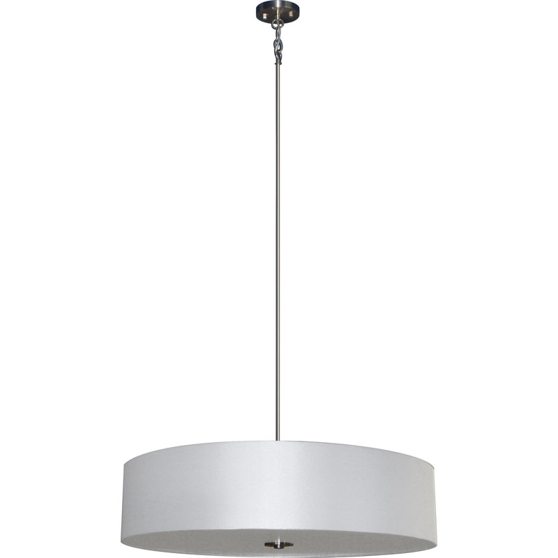 Lustre cylindrique unique à 5 lumières Olivo, Blanc immaculé
