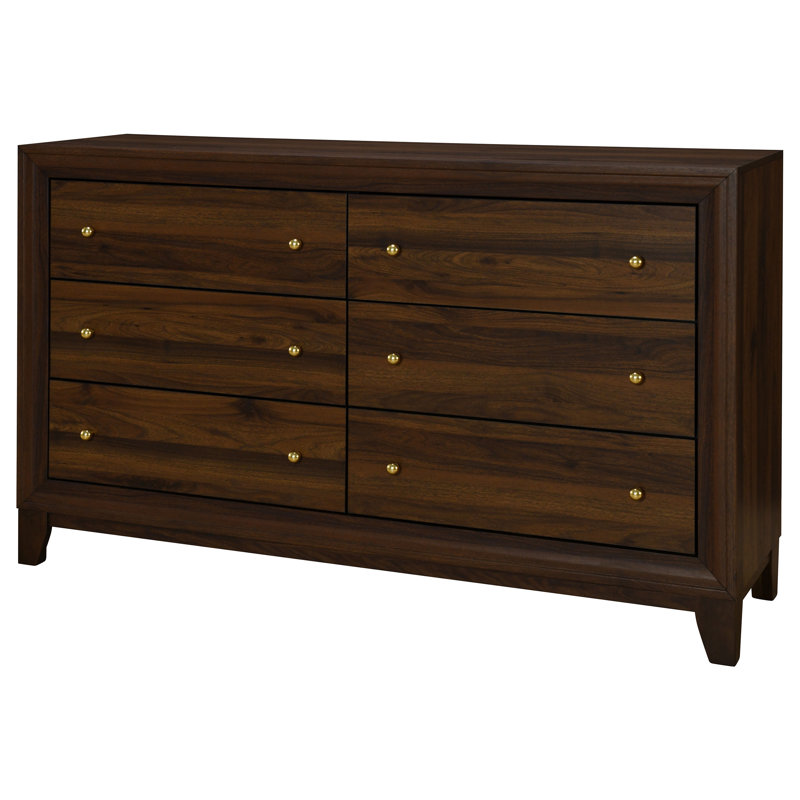 Commode 6 tiroirs Aakif Noyer
