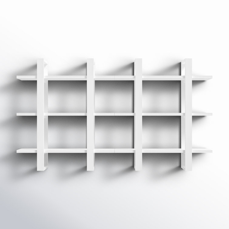 Matte White Solid Wood Floating Shelf with Adjusta 2 Piece Solid Wood Floating Shelf