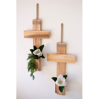  Recycled Pine Christmas Cross Wall Planter