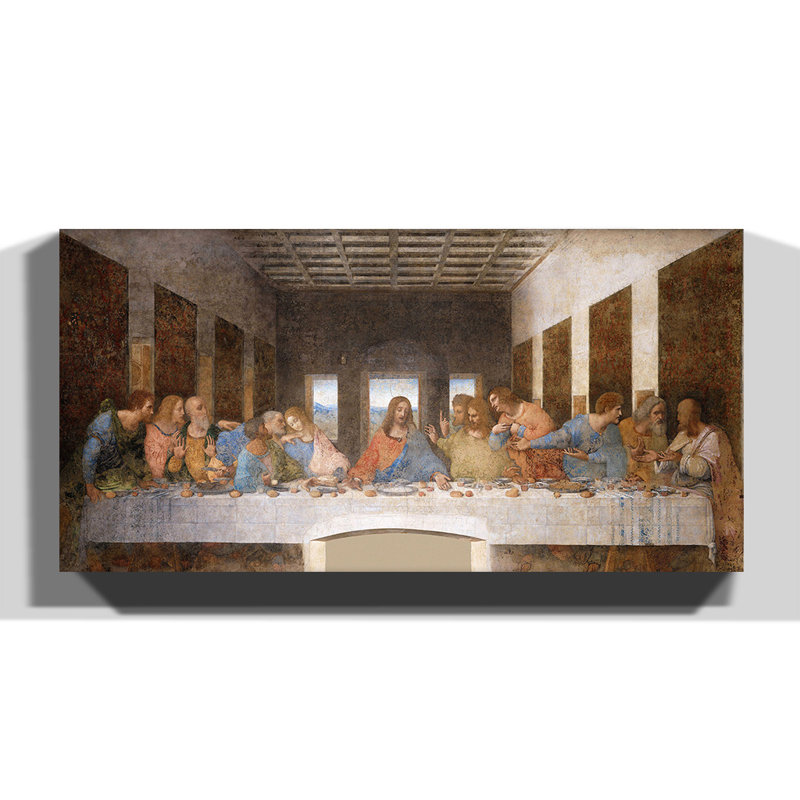 The Last Supper by Leonardo Da Vinci - Wrapped Canvas Painting, 50cm H x 100cm W