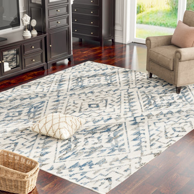 Tapis bleu / crème Kirshner