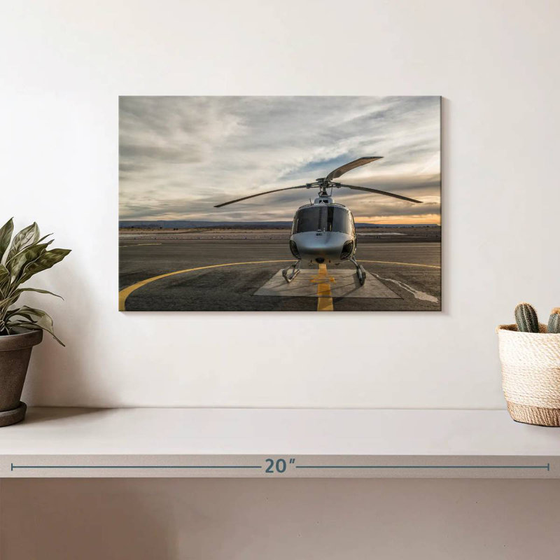 Mehar Helicopter On Helipad, 8" H x 12" W