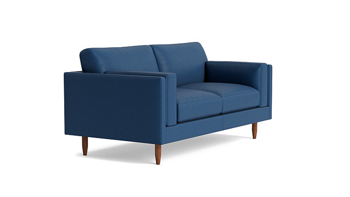 Skinny Fat Leather Sofa (95"), Leather - Deep Blue