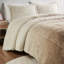 Mini-édredon ombré à poils longs pour grand lit - rembourré, envers en vison chaud, 2 taies décoratives assorties incluses