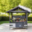 Pavillon de jardin en acier moderne avec rangement, 9,4 x 6,2 pi pour patio