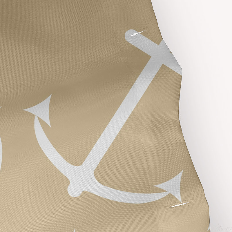 Rideau de douche simple à imprimé géométrique, Taupe, Anchor Up