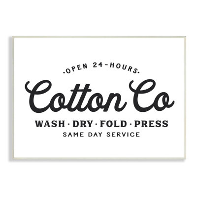 Stupell Industries 24 Hour Cotton Co. Laundry Same Day Service By Lettered And Lined - Floater Frame Advertisements Pri In Wood