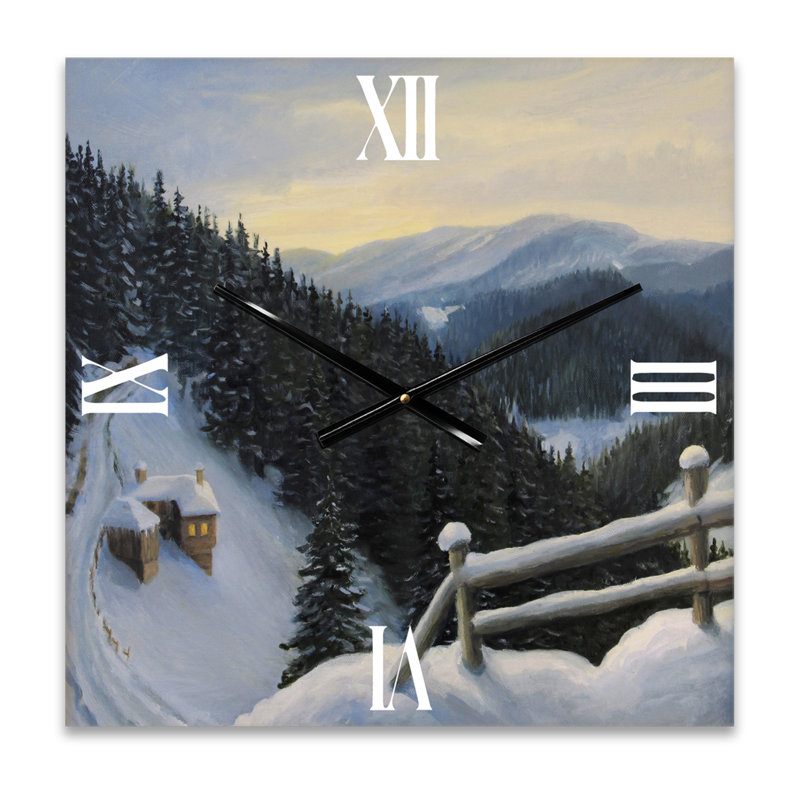 Horloge murale View on Snowy, Grand