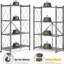 Étagère de rangement pliante robuste à 4 niveaux avec roulettes, support de rangement en métal sans assemblage requis, étagère pliable pour garage