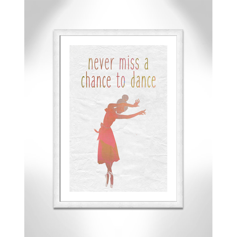 Dance B Paper Print, 34.5" H x 24.5" W x 0.6" D, White Woodgrain Flat Framed