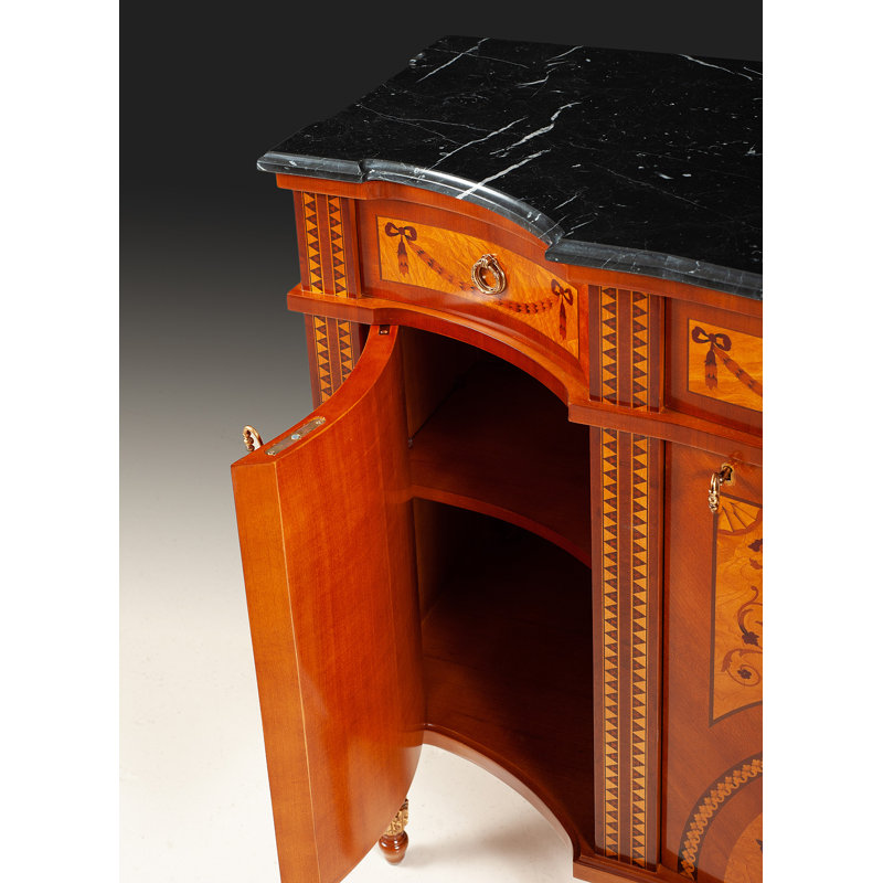 English Style Sideboard with Black Marble Top