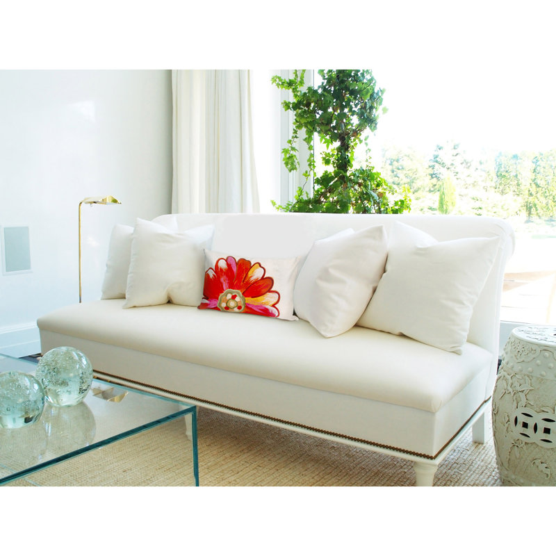  Daisy Outdoor Rectangular Pillow Cover & Insert, Orange