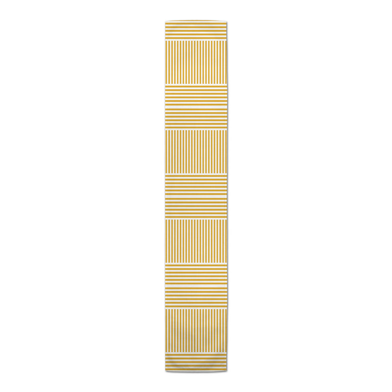 Ardenti Striped Table Runner, 72" x 16", Yellow