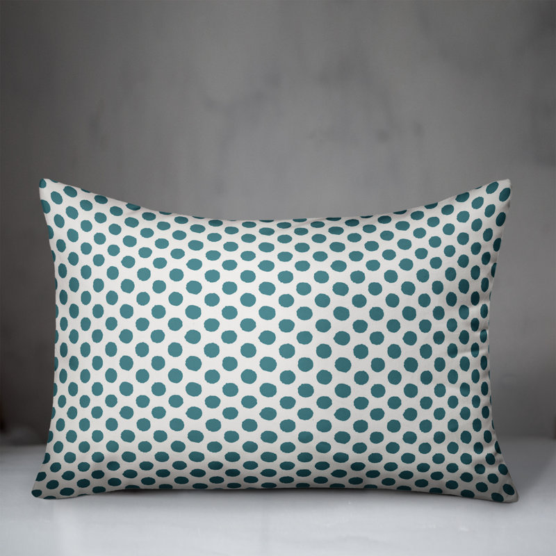 Polka Dots Reversible Throw Pillow, Green