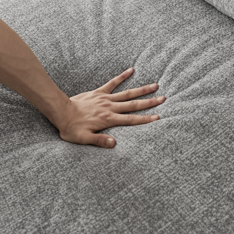 Gris à 3 places avec tissu chenille, sans assemblage, peu encombrant pour un appartement, doux et confortable avec fermeture à glissière surdimensionnée en chenille, toucher, nettoyage