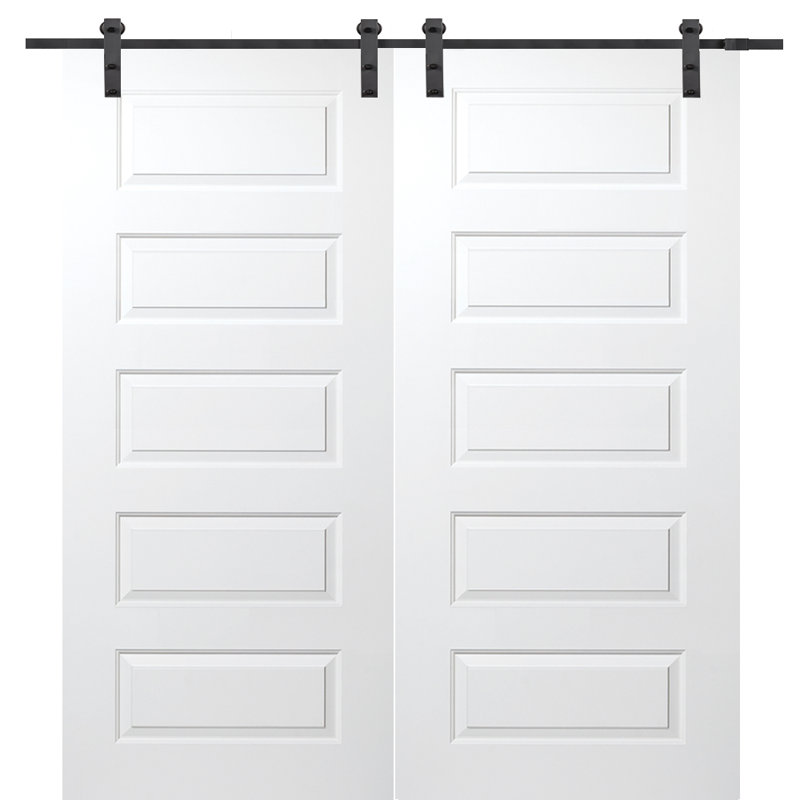 Porte de grange Rockport, Noir mat, 60 po x 80 po